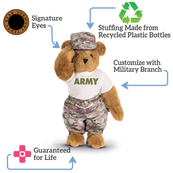 15 In. Honorable Hugs Camouflage Bear - Image 4