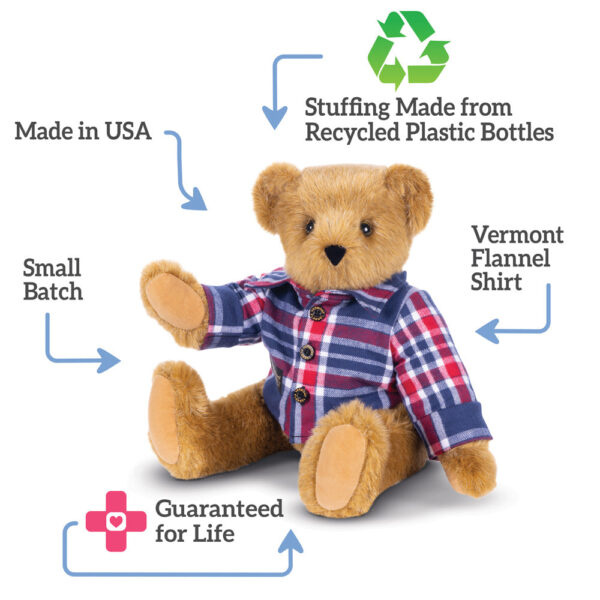 15 In. Vermont Flannel Bear, Liberty Plaid - Image 3