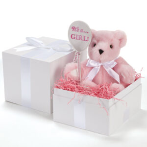 11 In. Gender Reveal Girl Bear